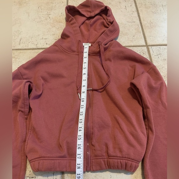 Ardene Mauve Cropped Zip-Up Hoodie Sweatshirt XS - Picture 5 of 5
